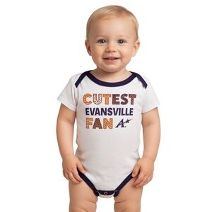 Russell Baby Evansville Aces Fan Bodysuit White Purple Orange 24M Cotton